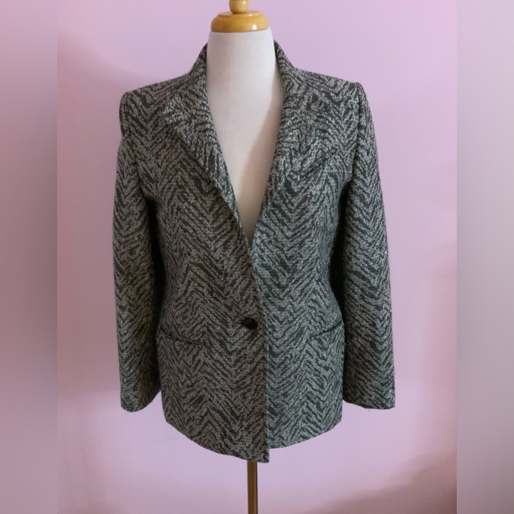 Vintage Women's Gray Zebra Blazer